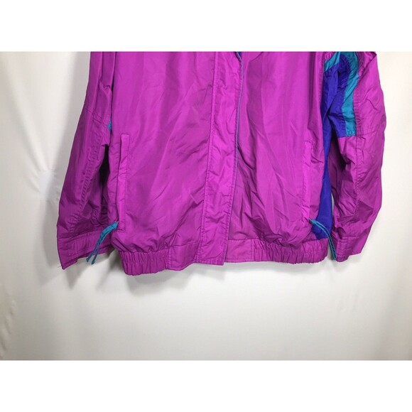 Vtg 90s Women's Columbia Bugaboo Radial Sleeve Jacket Purple/Blue Neon L - Picture 2 of 9